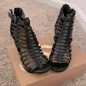 Black Gladiator Style Sandals